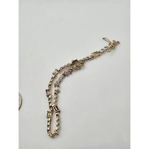 Sterling Silver Amethyst Bracelet – Oval Cut X Link Design